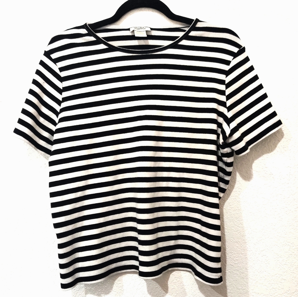 Neiman Marcus 1X Striped T-Shirt